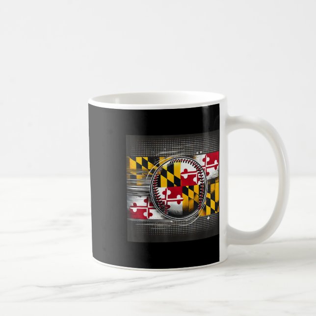 Maryland Baseball Player Design With State Flag Ar Coffee Mug (Right)
