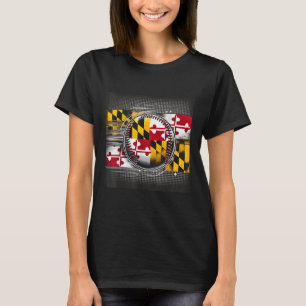 Maryland Baseball Player Design With State Flag Ar T-Shirt