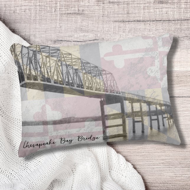 Maryland Bay Bridge Accent Throw Pillow (A beautiful throw pillow with the Chesapeake Bay Bridge, to show your love of Maryland!)