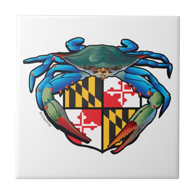 Maryland Blue Crab Crest Tile (Front)