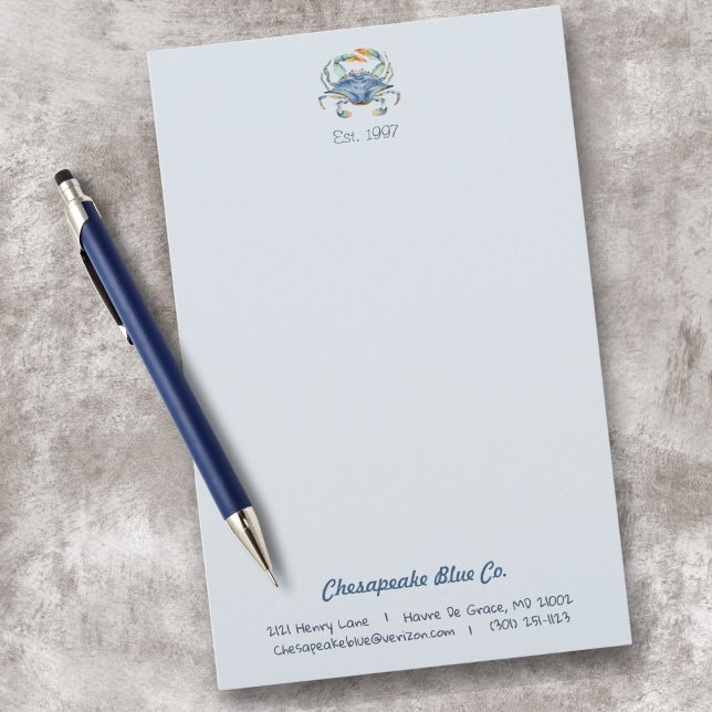 Maryland Blue Crab Custom Business Stationery (Creator Uploaded)