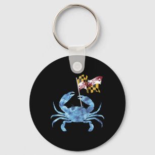 Maryland Blue Crab Flag Of Maryland Family Vacatio Key Ring