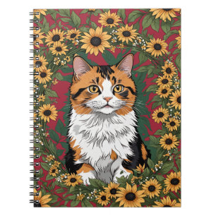 Maryland Calico Cat And Black Eyed Susan Flowers 2 Notebook