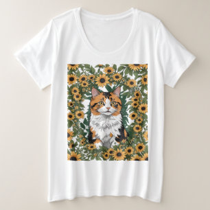Maryland Calico Cat And Black Eyed Susan Flowers 2 Plus Size T-Shirt