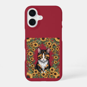 Maryland Calico Cat And Black Eyed Susan Flowers iPhone 16 Case