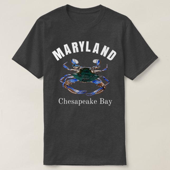 Maryland Chesapeake Bay Painted Blue Crab  T-Shirt (Design Front)