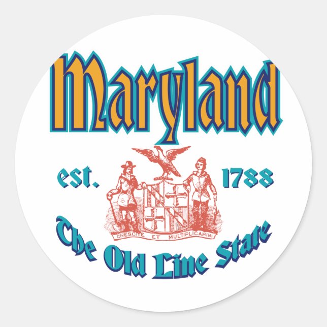 Maryland Classic Round Sticker (Front)