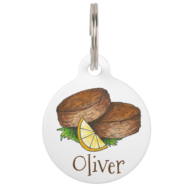 Maryland Crab Cake Crabcakes Crab Foodie Dog Tag (Front)