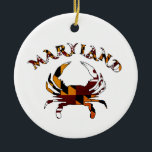 Maryland Crab Flag Ceramic Tree Decoration<br><div class="desc">Maryland Crab Flag</div>