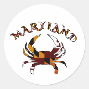 Maryland Crab Flag Classic Round Sticker