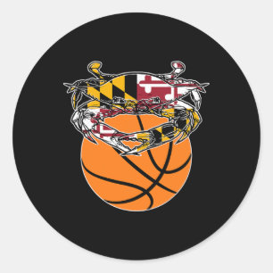 Maryland Crab State Pride Flag Gift - Bysketbyll A Classic Round Sticker