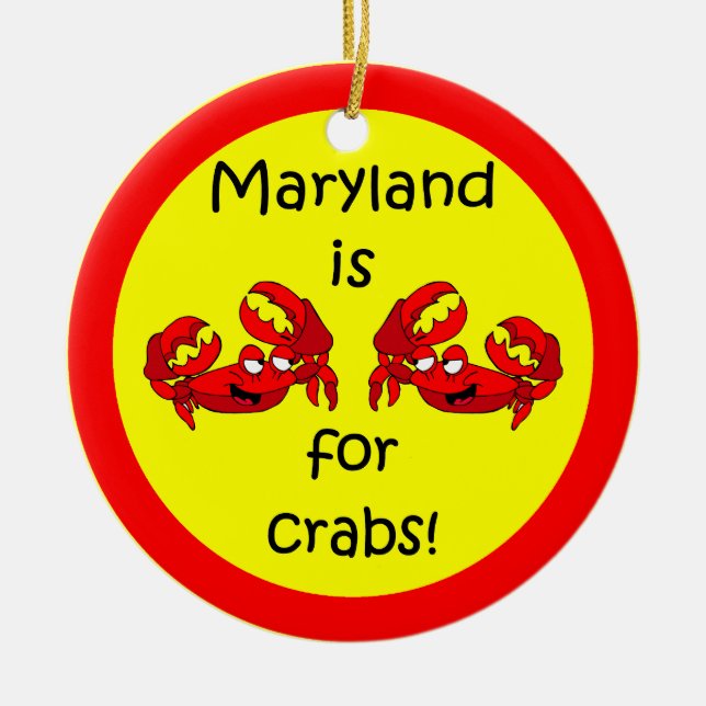 Maryland crabs ceramic tree decoration (Front)