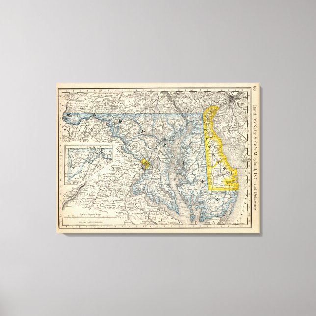 Maryland, DC, and Delaware Canvas Print (Front)