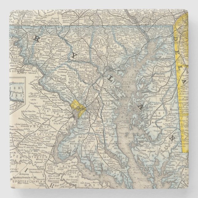 Maryland, DC, and Delaware Stone Coaster (Front)