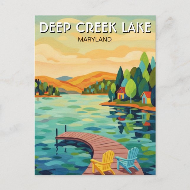 Maryland Deep Creek Lake Travel Postcard (Front)