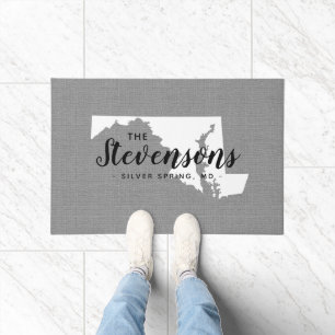Maryland Family Monogram State Doormat