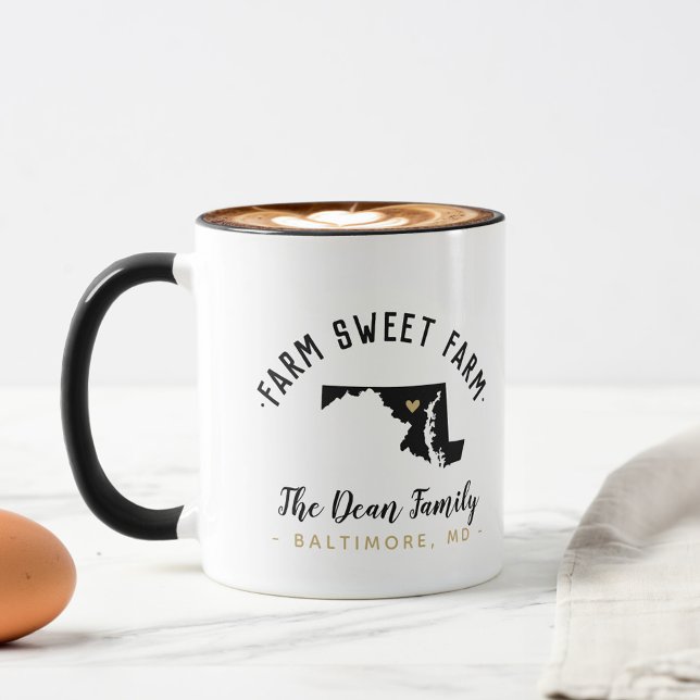 Maryland Farm Sweet Farm Family Monogram Mug (Creator Uploaded)