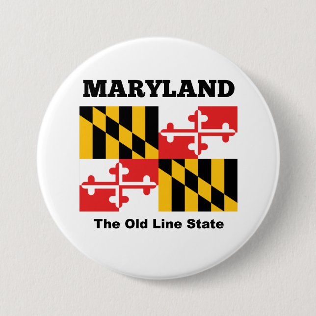 Maryland flag 7.5 cm round badge (Front)