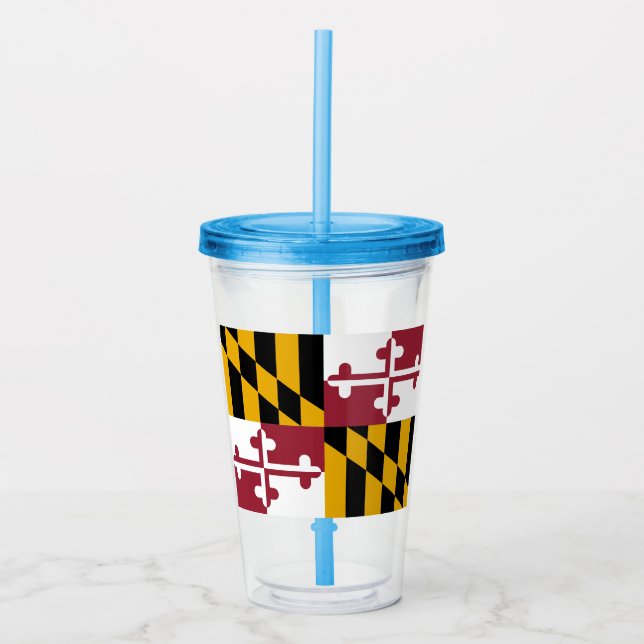 Maryland Flag Acrylic Tumbler (Front)