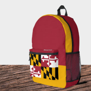 Maryland Flag Backpack, USA, Maryland Bag, Printed Backpack