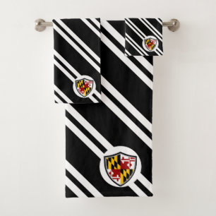 Maryland flag bath towel set