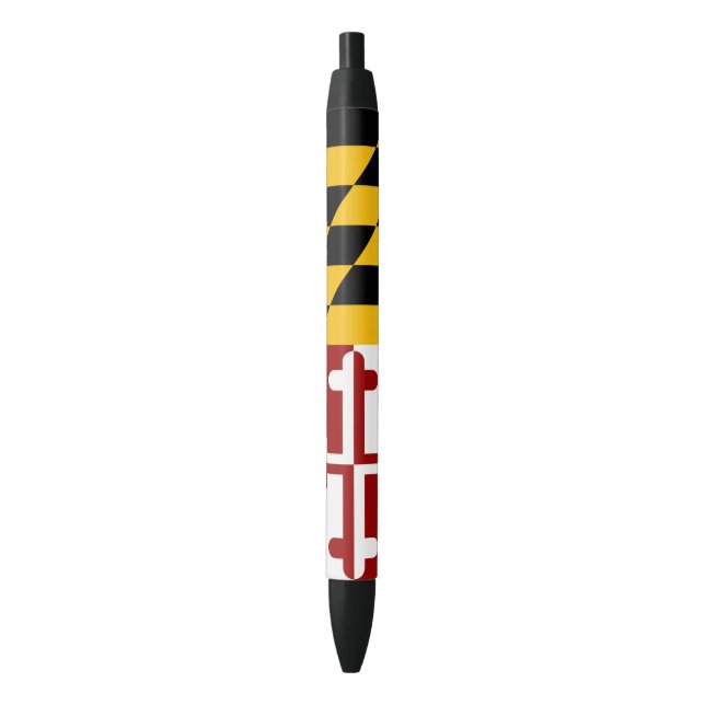 Maryland flag black ink pen (Front Vertical)