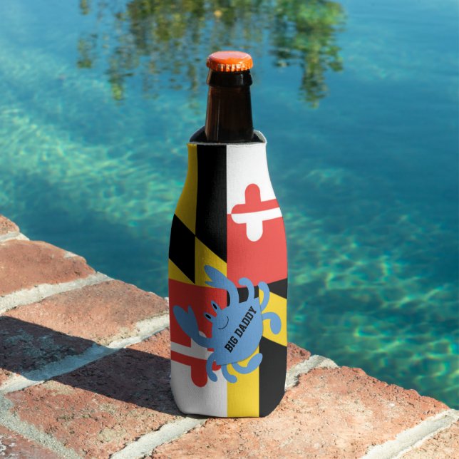 Maryland Flag Blue Crab Personalised Bottle Cooler (In Situ Pool)
