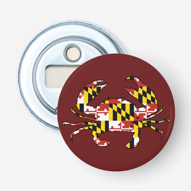 Maryland flag crab bottle opener (Front)