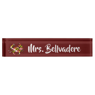 Maryland flag crab customizable name plate