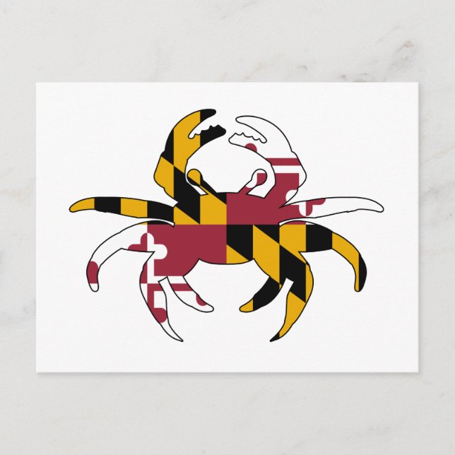 Maryland Flag Crab Postcard (Front)