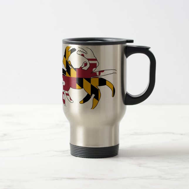 Maryland Flag Crab Travel Mug (Right)