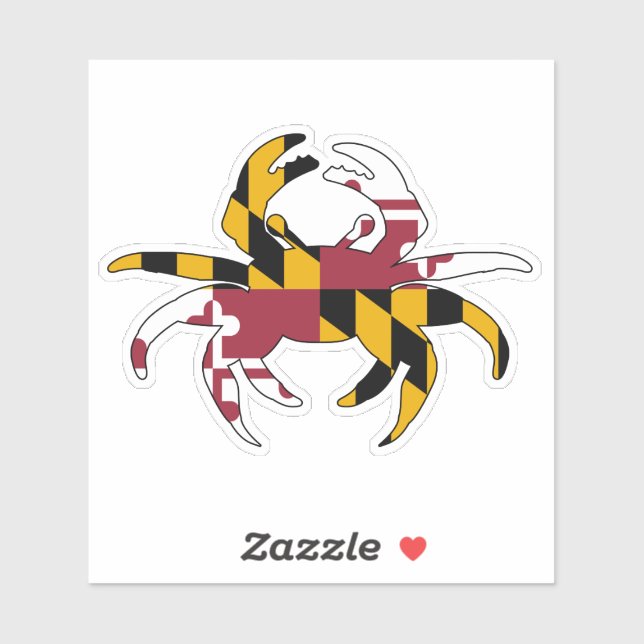 Maryland Flag Crab Vinyl Sticker (Sheet)