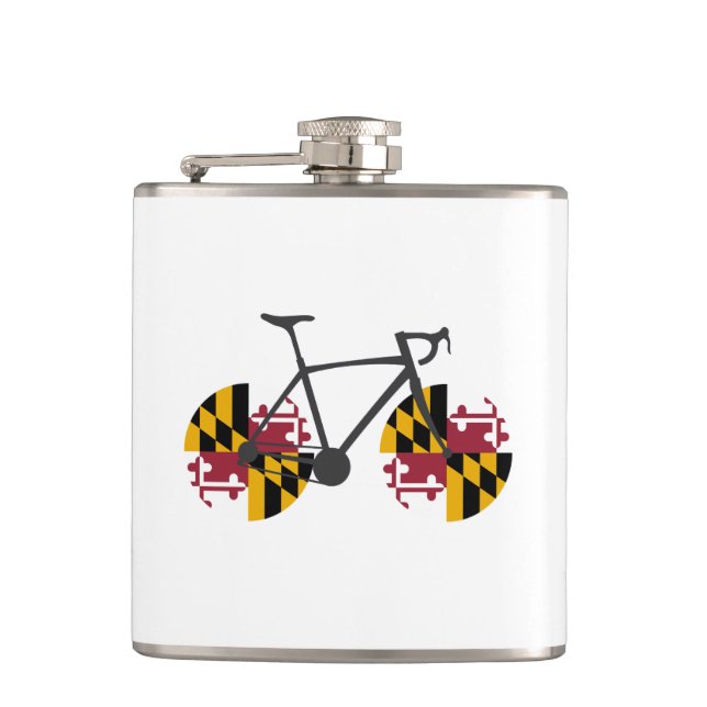 Maryland Flag Cycling Hip Flask (Front)