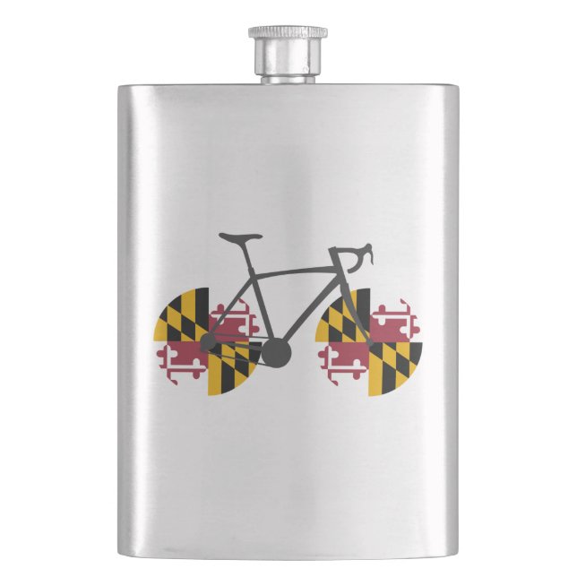 Maryland Flag Cycling Hip Flask (Front)