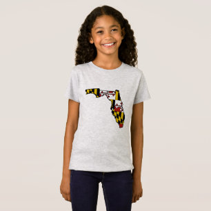 Maryland flag Florida outline girls tshirt