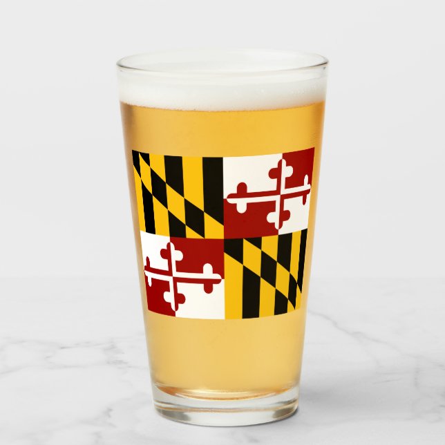 Maryland flag  glass (Front Filled)