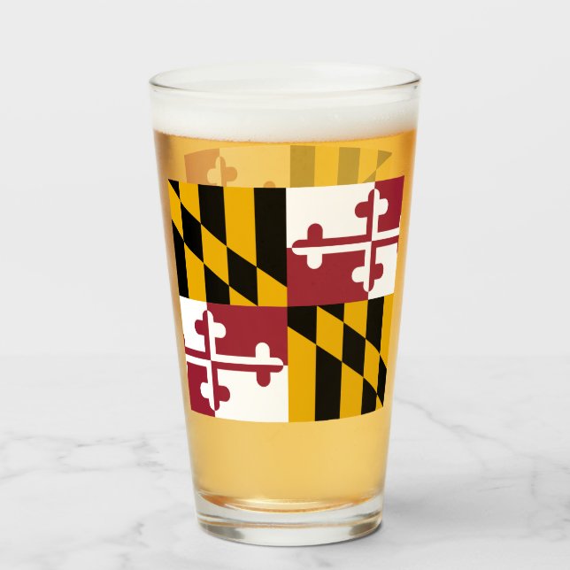 Maryland Flag Glass (Front Filled)