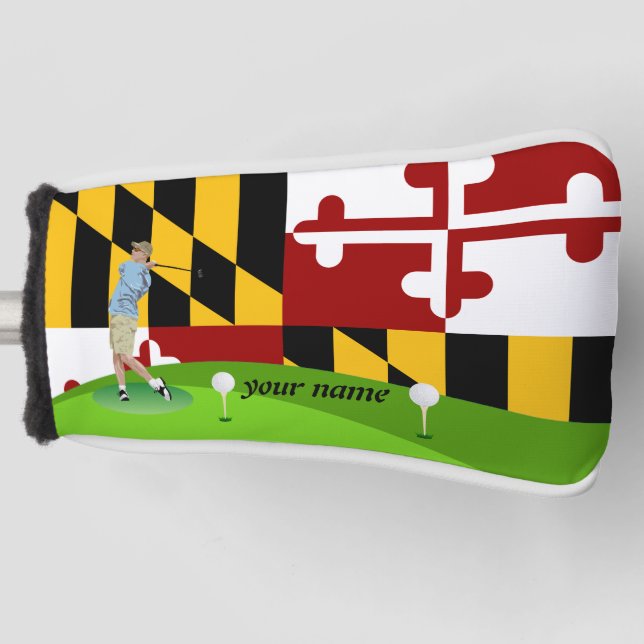 Maryland flag golf head cover (Front)