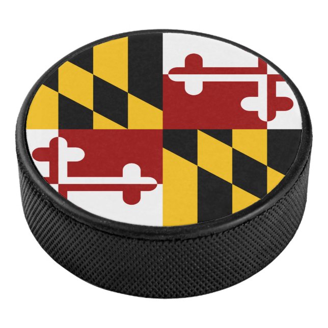 Maryland flag hockey puck (3/4)