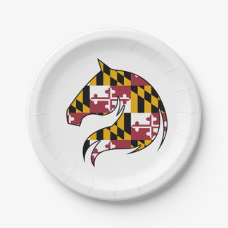 Maryland Flag Horse Head Paper Playes Plate
