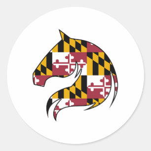 Maryland Flag Horse Stickers