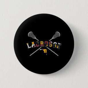 Maryland Flag Lacrosse Boys  Mens College LAX Stic 6 Cm Round Badge