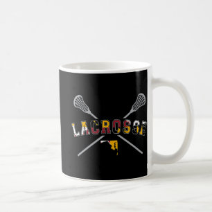 Maryland Flag Lacrosse Boys Mens College LAX Stic Coffee Mug