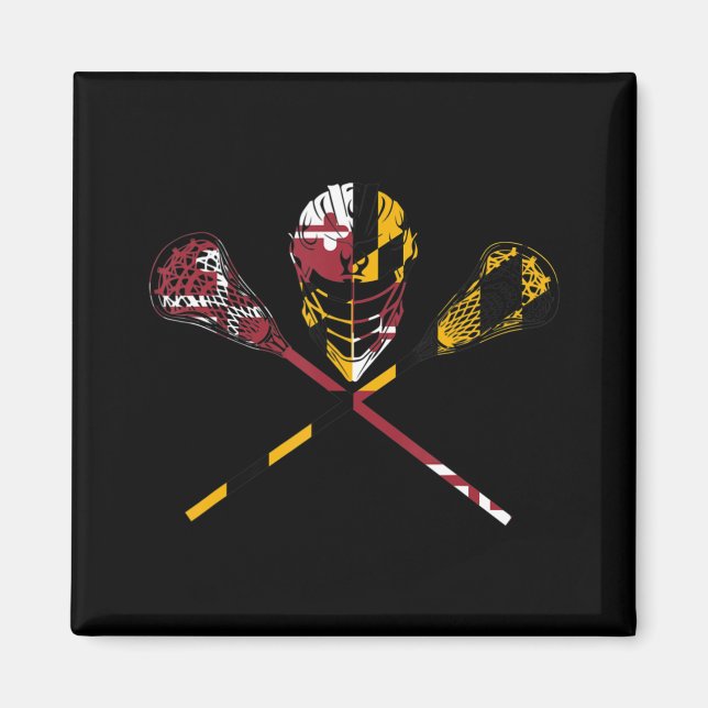 Maryland Flag Lacrosse Boys Men's Women's College  Magnet (Front)