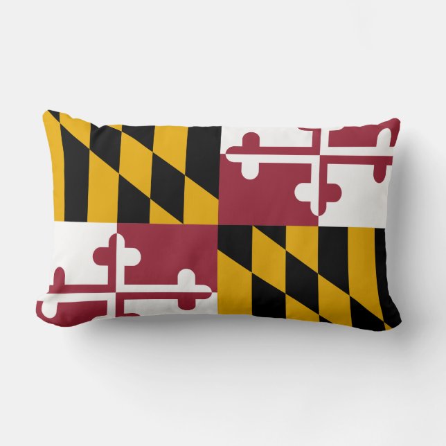 Maryland Flag Lumbar Throw Pillow (Front)