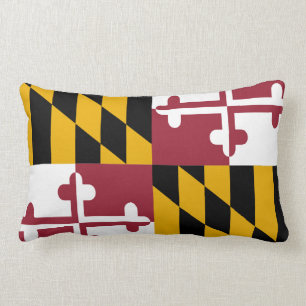 Maryland Flag Lumbar Throw Pillow