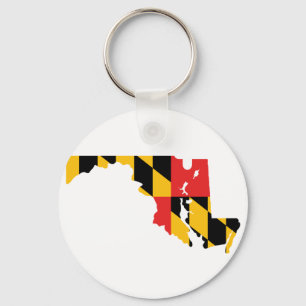 Maryland Flag Map Key Ring