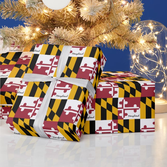 Maryland Flag & Maryland gifts America /sports fan Wrapping Paper (Holidays)