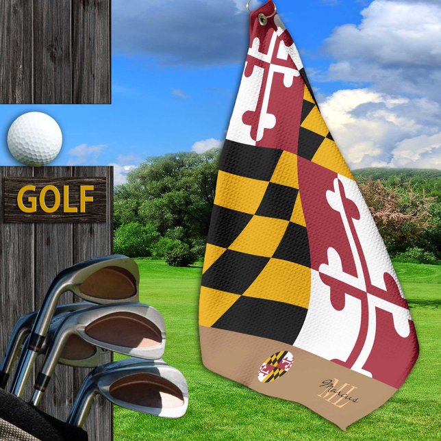 Maryland flag & Maryland monogrammed / golf towel (Creator Uploaded)