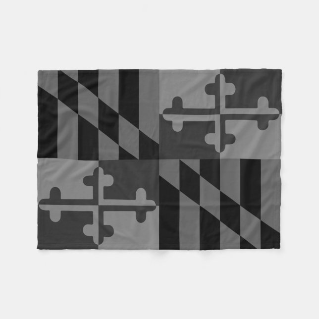 Maryland Flag Monochromatic blanket - black (Front (Horizontal))